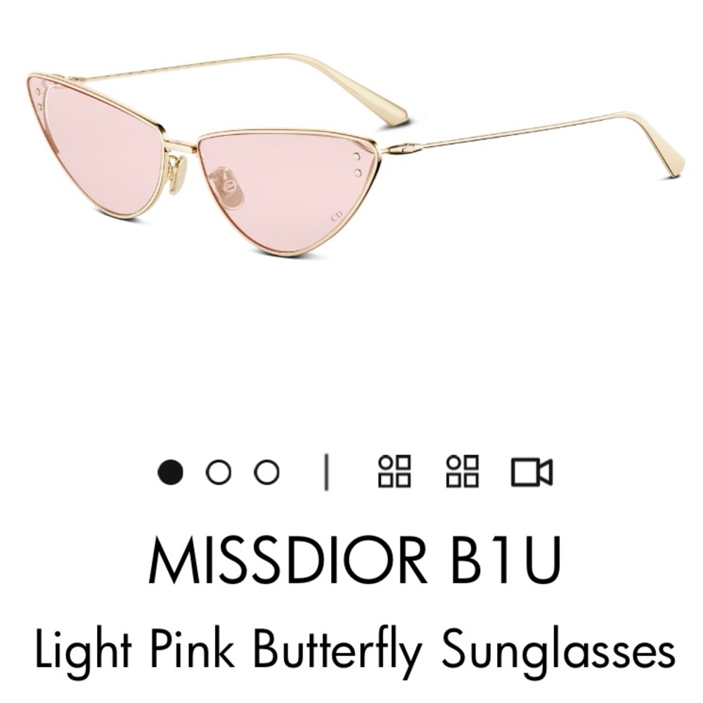 Miss Dior Pink and Gold Cat-Eye Sunglasses